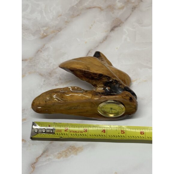 Wood Clock Natural Edge Signed Glen Schaff Artist Abstract Lightweight VTG READ - Picture 11 of 13